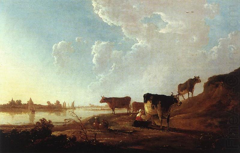 River Scene with Milking Woman sdf, CUYP, Aelbert